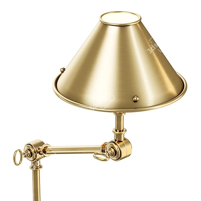 Streamlined Brass Anette Floor Lamp 3D model image 4