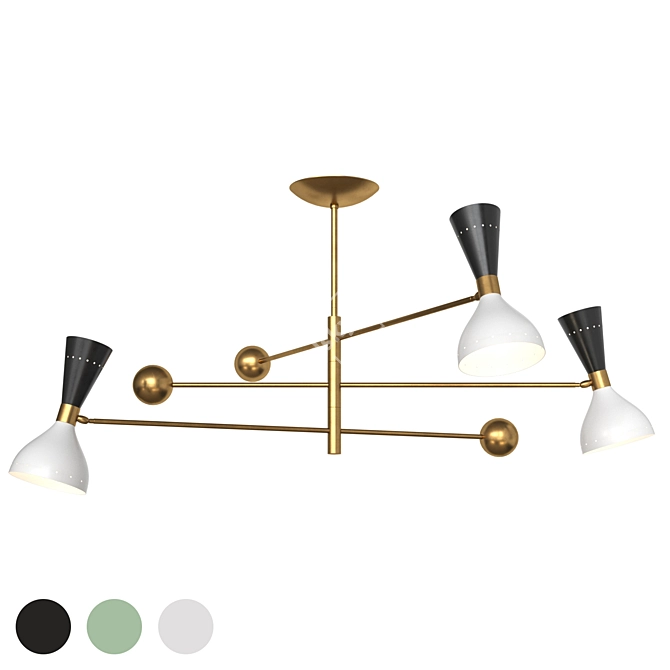 Orbitale Arteluce Brass Chandelier 3D model image 1