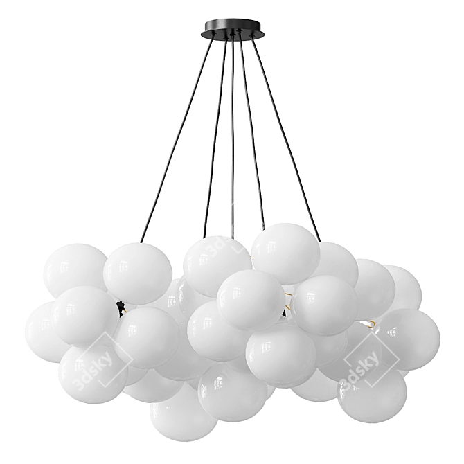 Frosted Bubble Chandelier D=85cm 3D model image 2