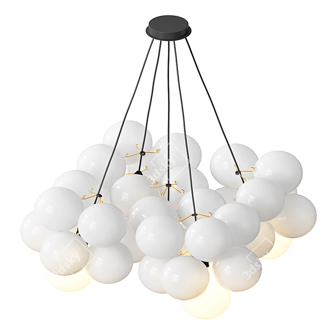 Frosted Bubble Chandelier D=85cm 3D model image 3