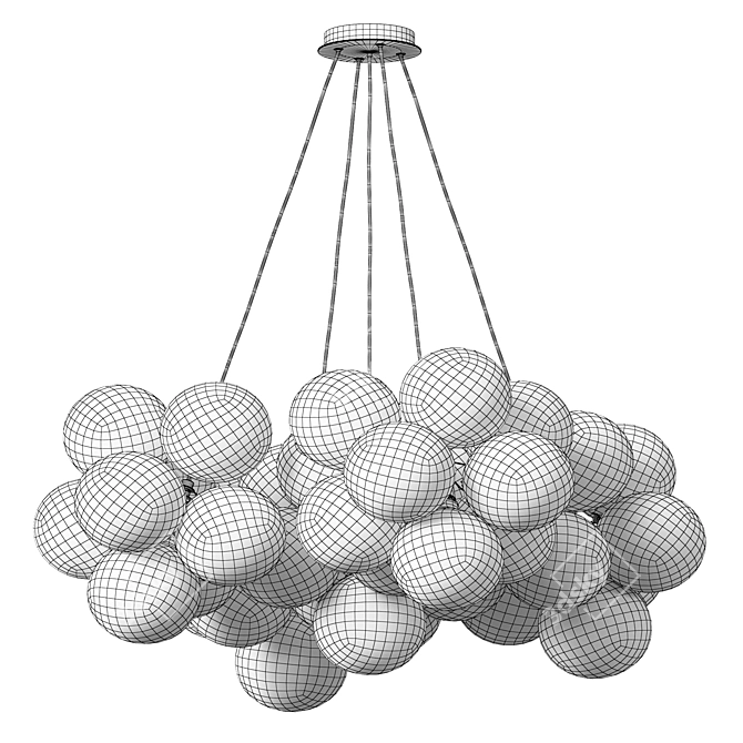 Frosted Bubble Chandelier D=85cm 3D model image 4