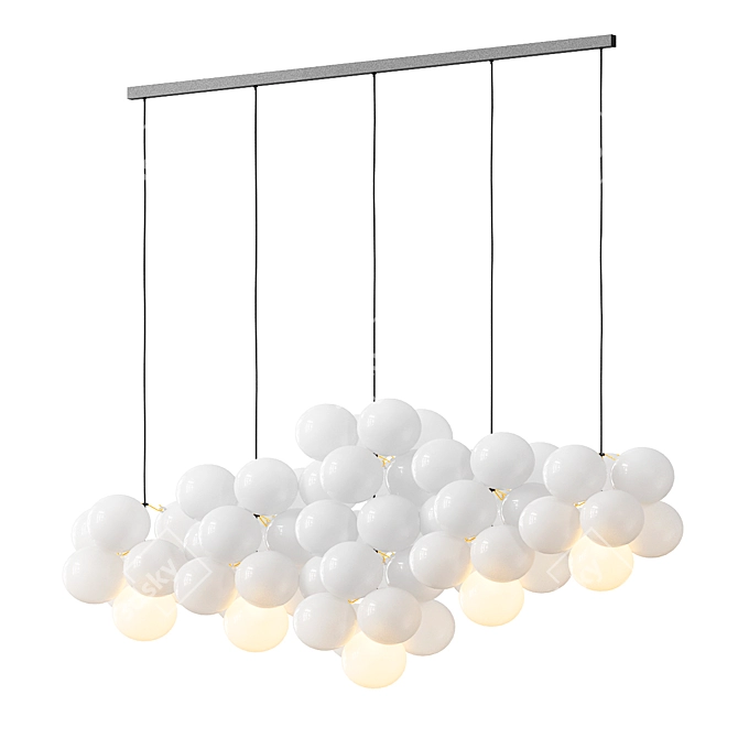 Black Bubble Chandelier, Frosted Cloud 3D model image 1