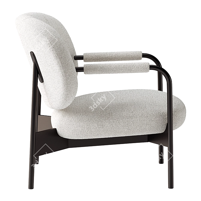 Modern Cross Lounge Chair in Millimeters 3D model image 2