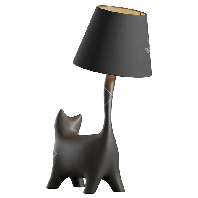 Whimsical Cat Hat Lamp 3D model image 2