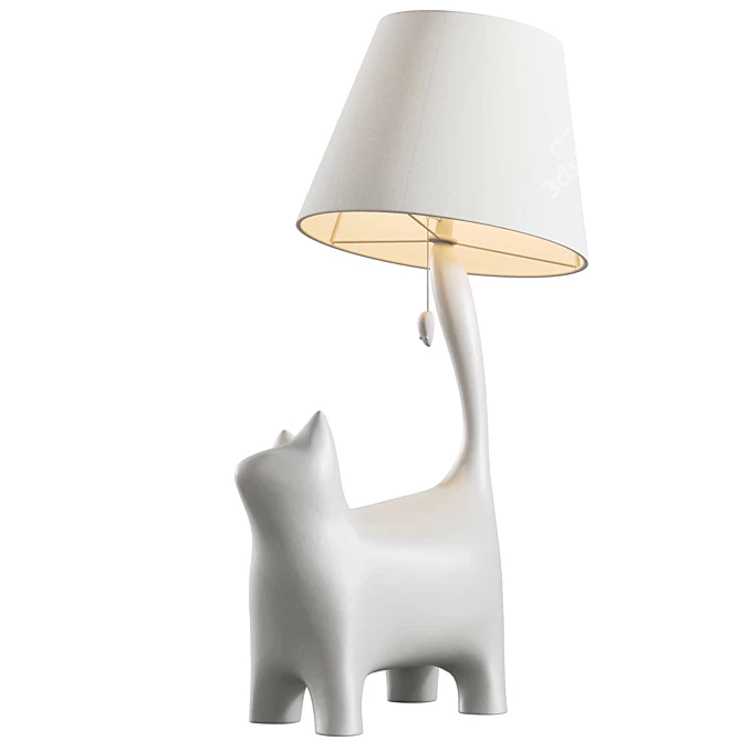 Whimsical Cat Hat Lamp 3D model image 3