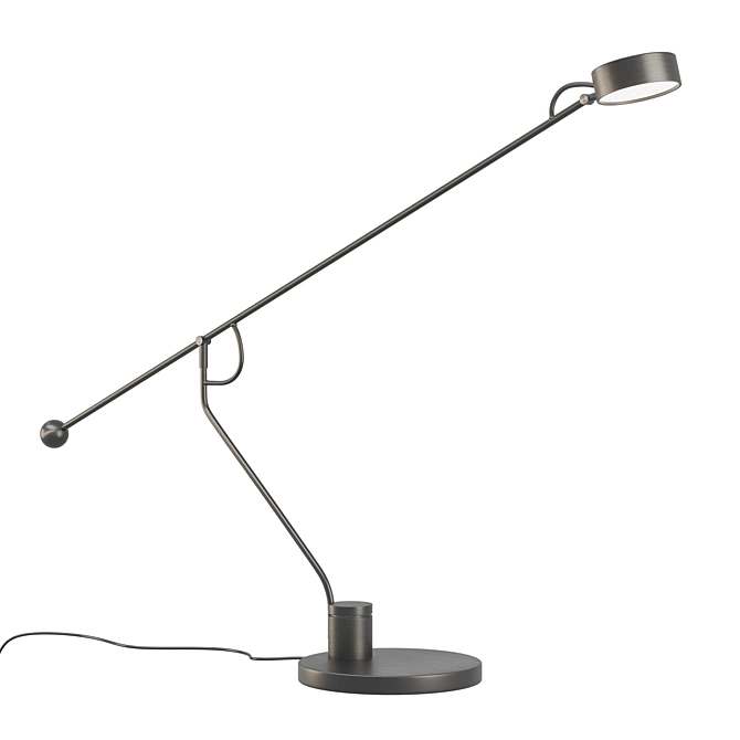 Minimalist Adjustable Black Table Lamp 3D model image 1