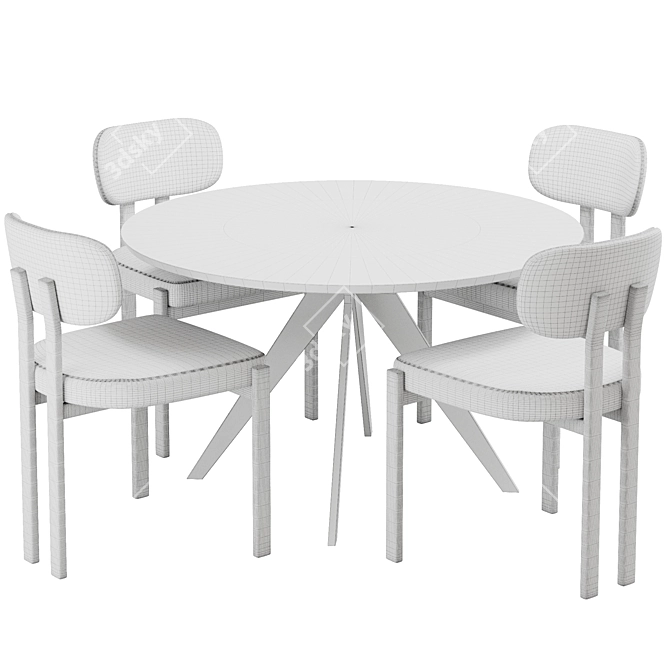 Elegant Dining Chair Set 2016 3D model image 5