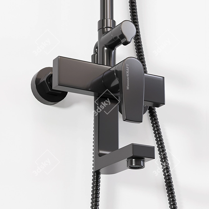 Square Shower System with Mixer 3D model image 5