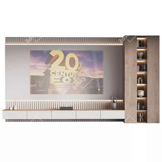 Modern TV Wall Set Furniture 3D model image 3