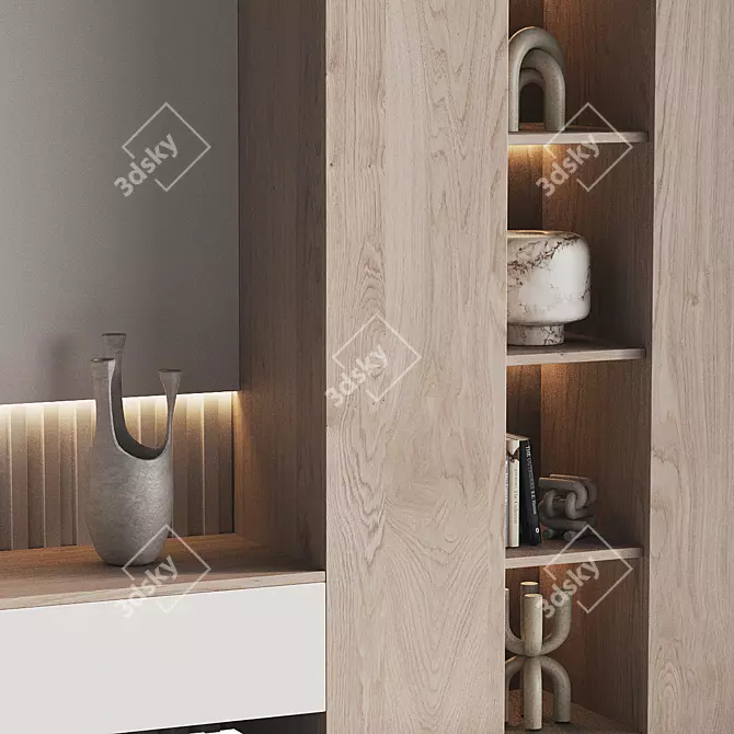 Modern TV Wall Set Furniture 3D model image 5