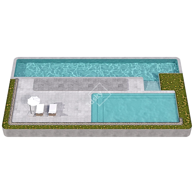 Swimming Pool Model Collection 3D model image 2