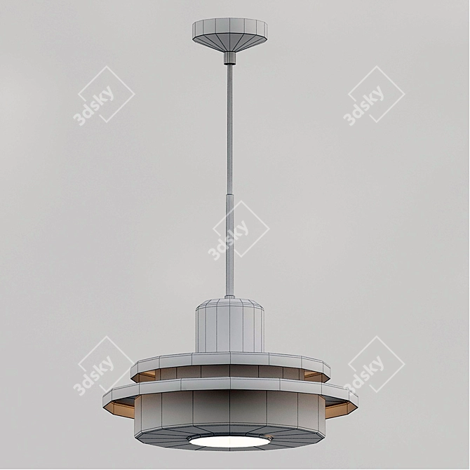 Elegant Glass Pendant Lamp 3D model image 2