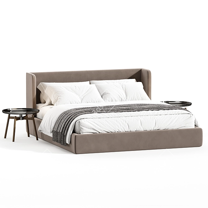 Modern Minimalist Bed Design 3D model image 2