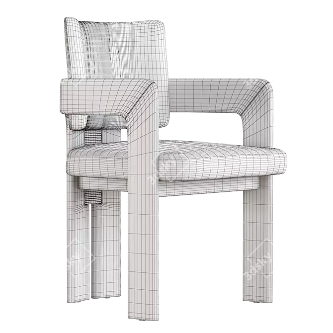 Elegant Paros Armchair for Vray 3D model image 5