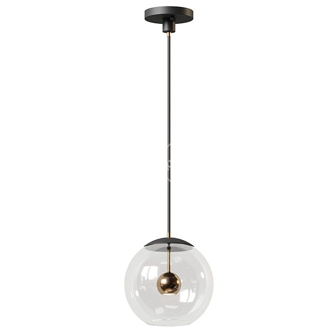 Nucleus Pendant Light with Transparent Glass Orb 3D model image 1