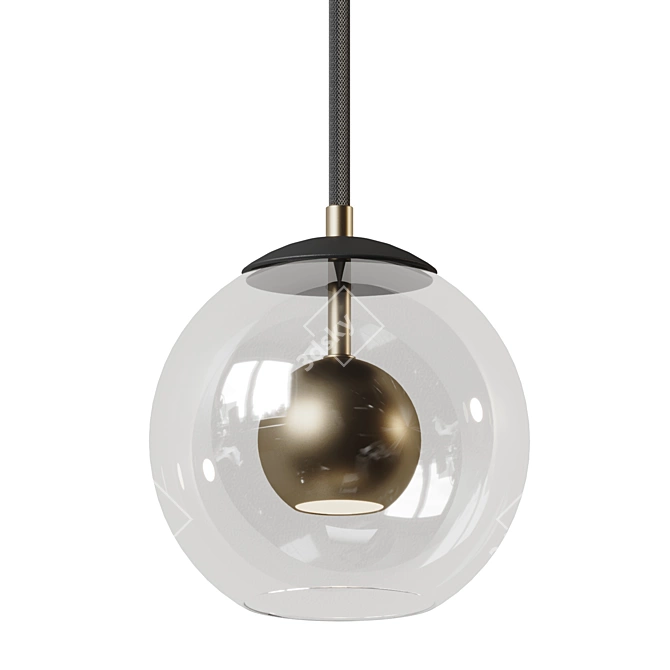 Nucleus Pendant Light with Transparent Glass Orb 3D model image 2