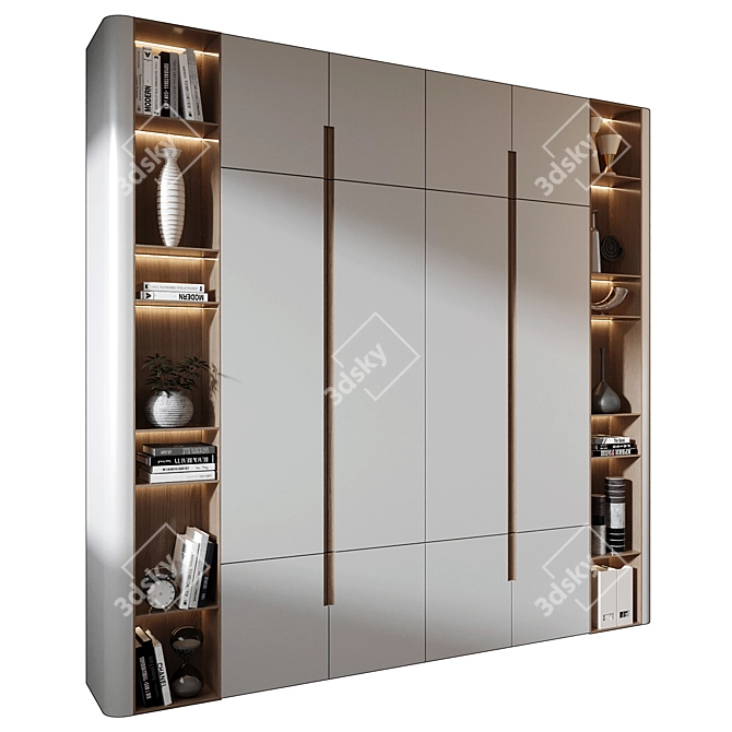 Modern Wardrobe Decor 3D Model 3D model image 2