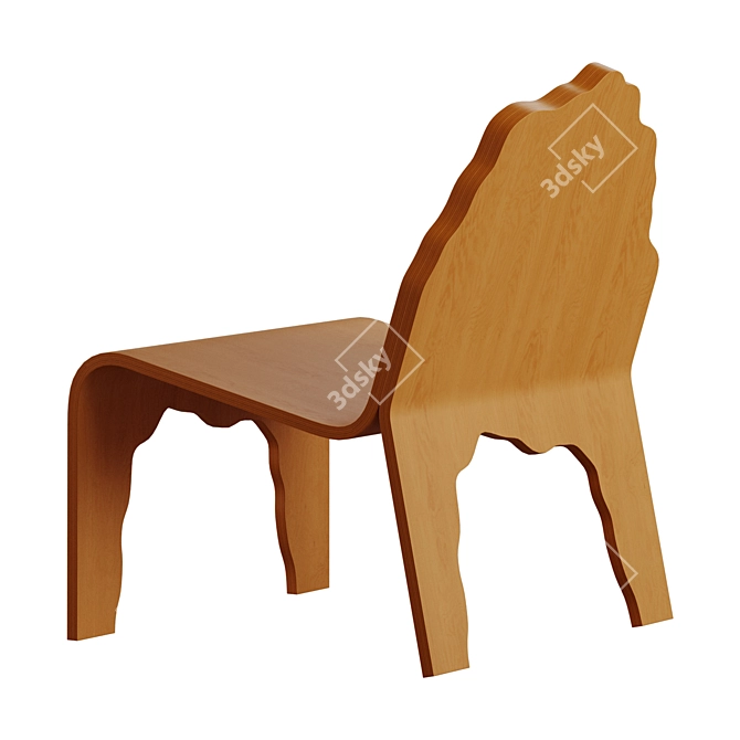 Scandinavian Lounge Chair in 3 Color Options 3D model image 4