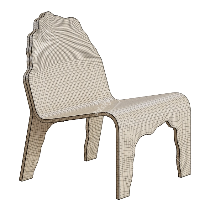 Scandinavian Lounge Chair in 3 Color Options 3D model image 6