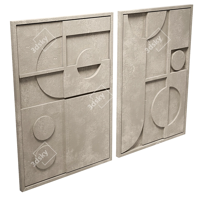 Sculpted Shape Relief Set 3D model image 3