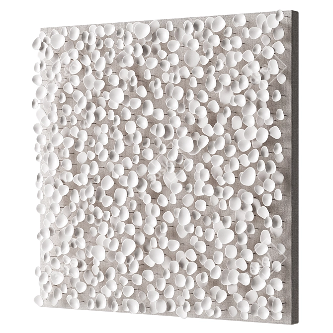 Canvas Art White Petals Print 3D model image 1