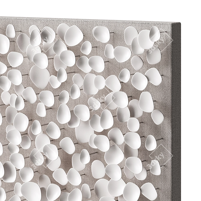 Canvas Art White Petals Print 3D model image 2