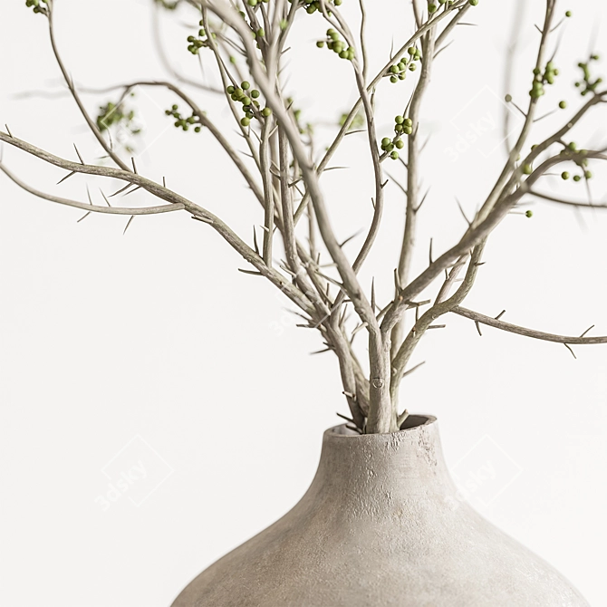  Rustic Charm Dried Branch Bouquet 3D model image 2