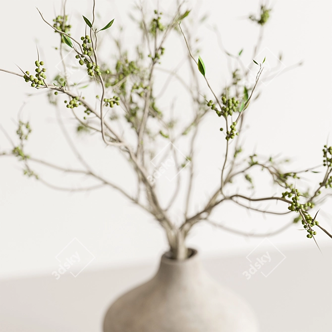  Rustic Charm Dried Branch Bouquet 3D model image 3