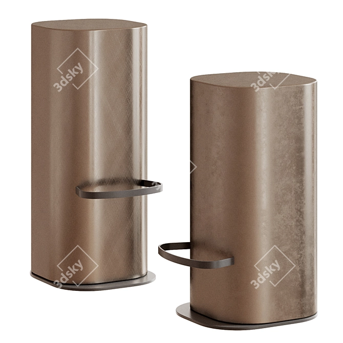 Sleek Pancho Metal Bar Stool 3D model image 1