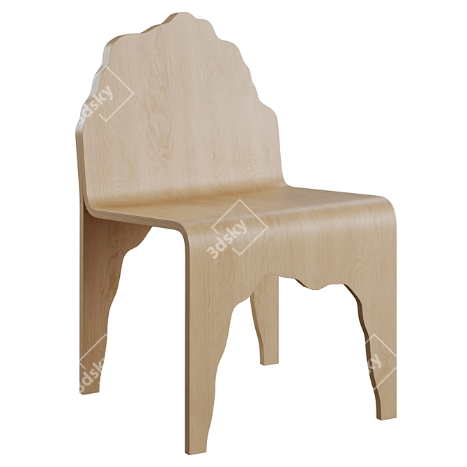 Lieksa Plywood Chair in 3 Color Options 3D model image 1