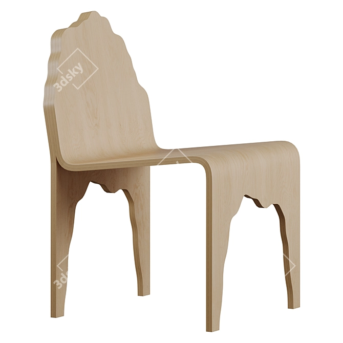 Lieksa Plywood Chair in 3 Color Options 3D model image 5