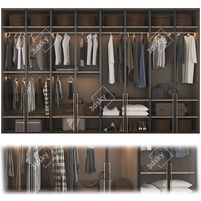 Modern Modular Wardrobe Set 3D model image 1