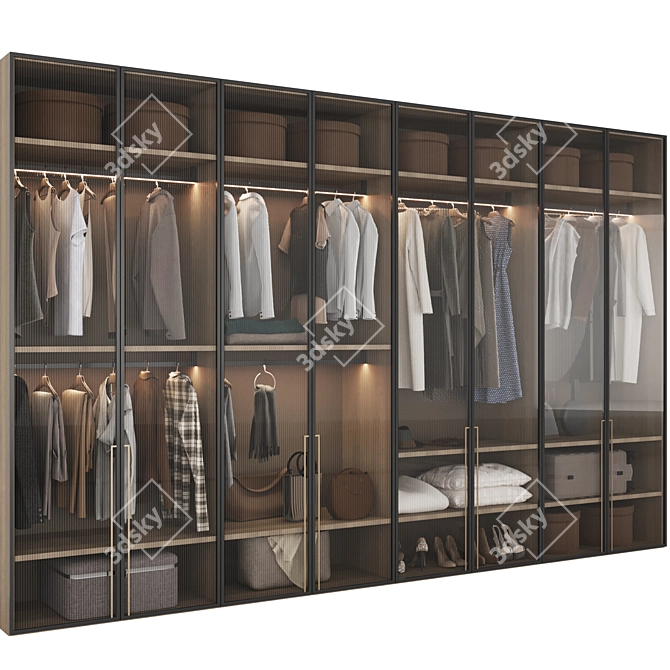 Modern Modular Wardrobe Set 3D model image 2