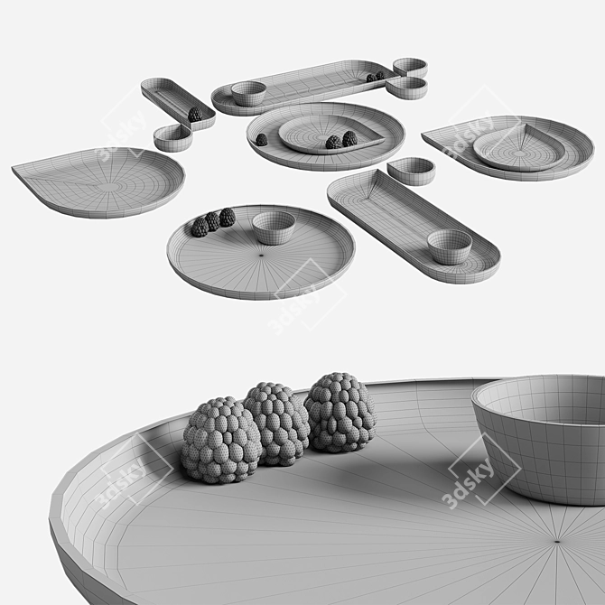 Modern Elegance ONA Kitchenware Set 3D model image 2