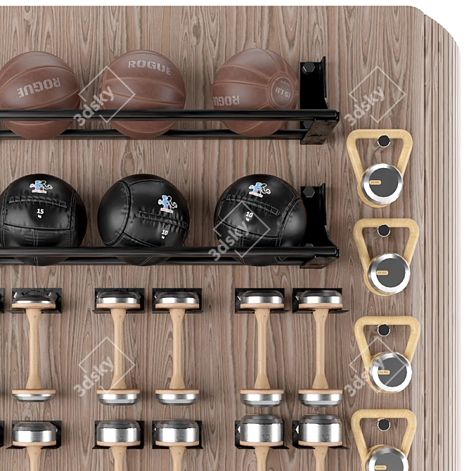 Fitness Oasis Wall Art Set 3D model image 4