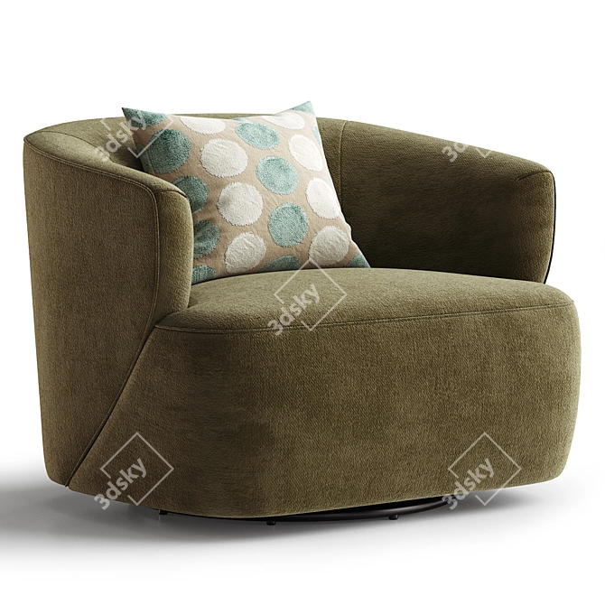 Mila Modern Swivel Chair 3D model image 2