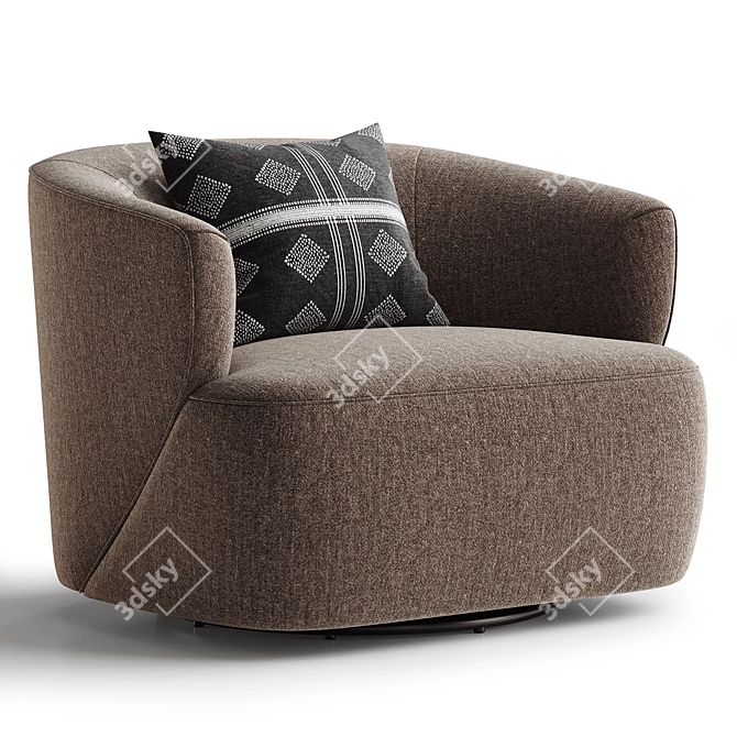 Mila Modern Swivel Chair 3D model image 3