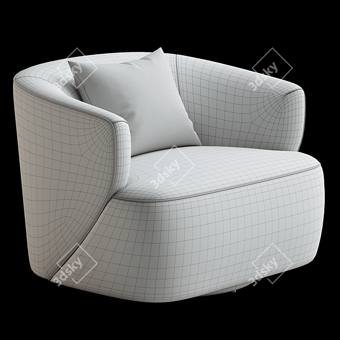 Mila Modern Swivel Chair 3D model image 4