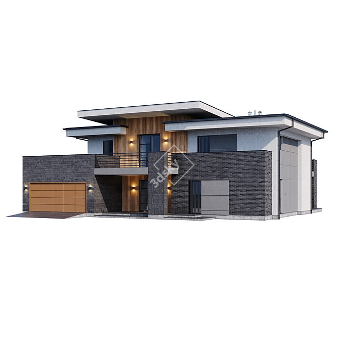 Modern Mansion Architectural Model 3D model image 2