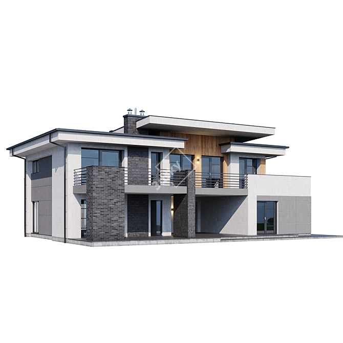 Modern Mansion Architectural Model 3D model image 3