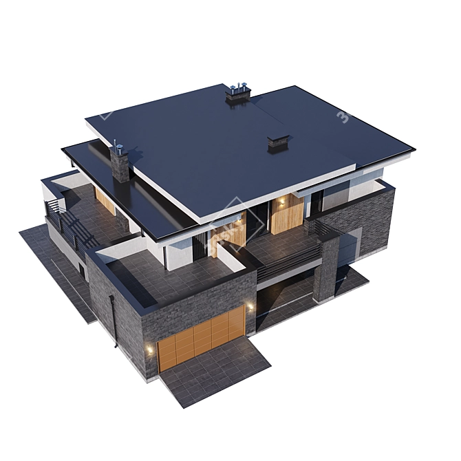 Modern Mansion Architectural Model 3D model image 4