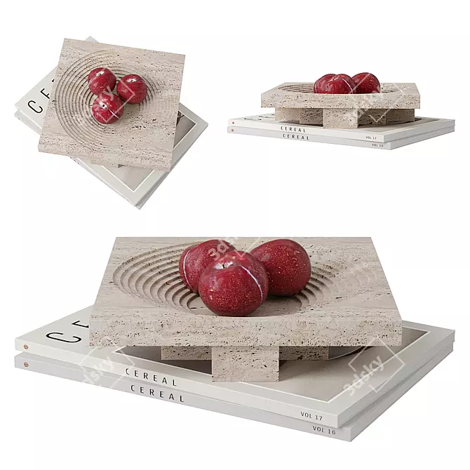 Luxury Marble Fruit Plate Set 3D model image 1