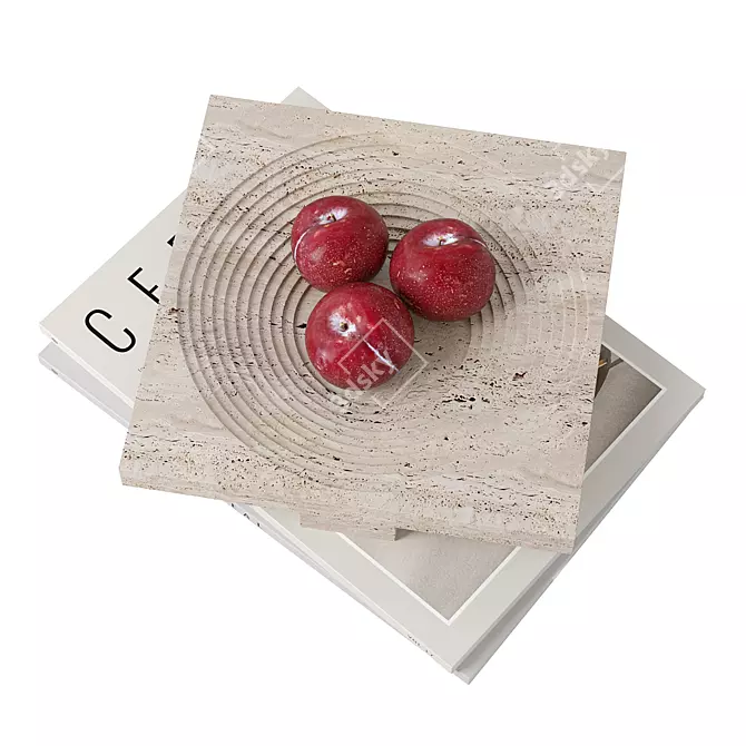 Luxury Marble Fruit Plate Set 3D model image 2