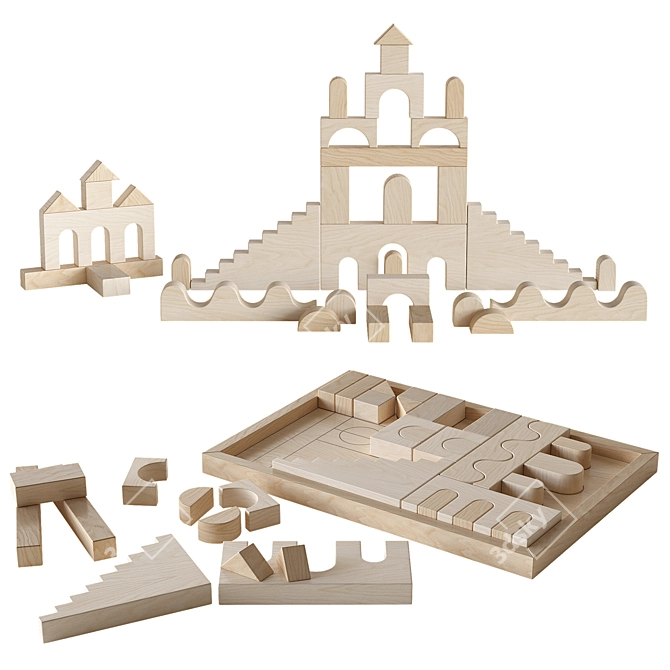 Fitwood Wooden Building Blocks 3D model image 1