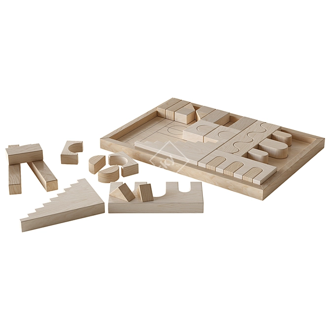 Fitwood Wooden Building Blocks 3D model image 2