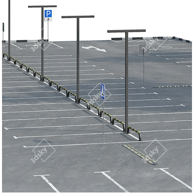 Corona DistanceMap Car Park 3D model image 4