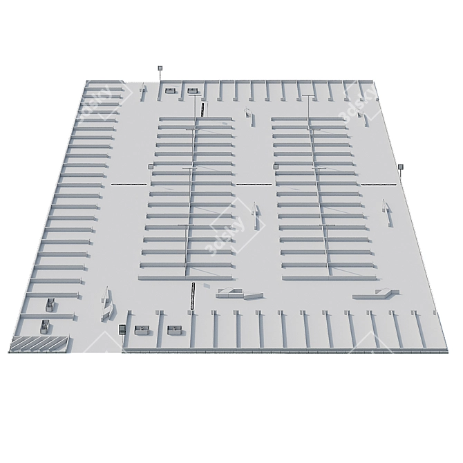 Corona DistanceMap Car Park 3D model image 5