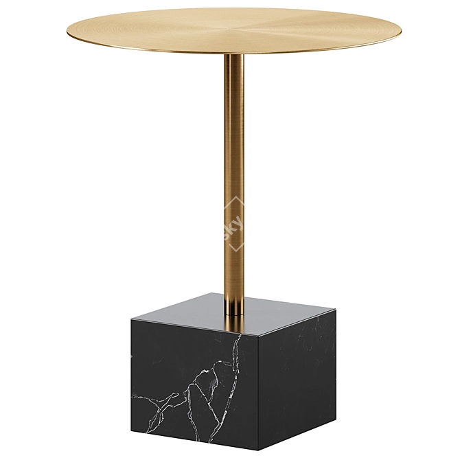 Modern Metal Side Tables Duo 3D model image 2