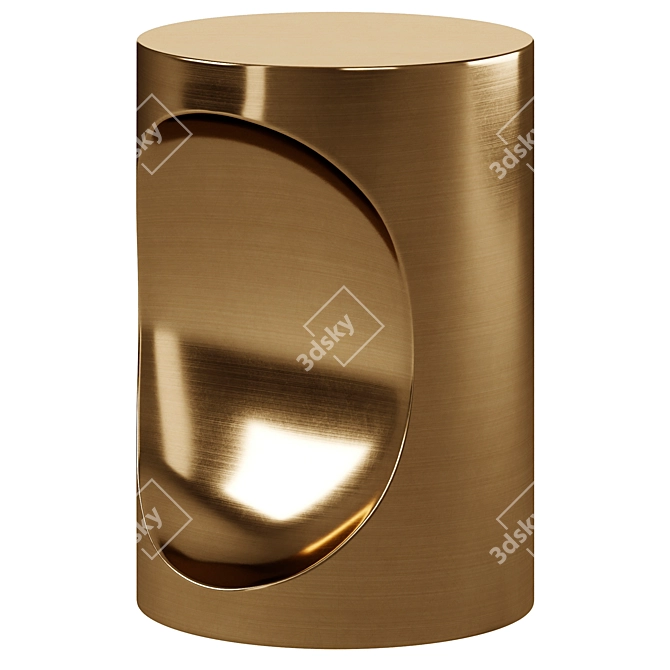 Modern Metal Side Tables Duo 3D model image 3