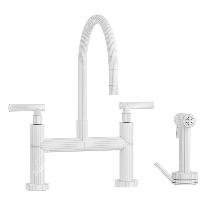 Gooseneck Kitchen Faucet with Side Spray 3D model image 2